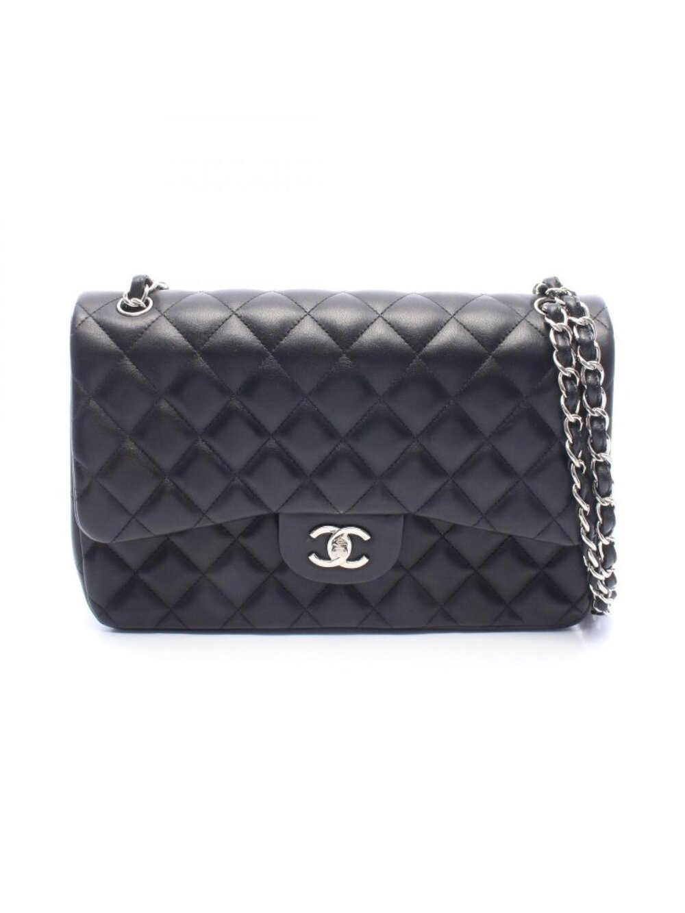 Chanel Shoulder Bag Maxi Quilted 30 Classic Large Double Flap Black Lambskin